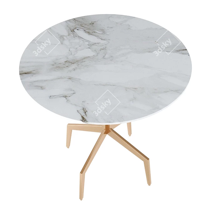 Modern White Round Bar Table 3D model image 3