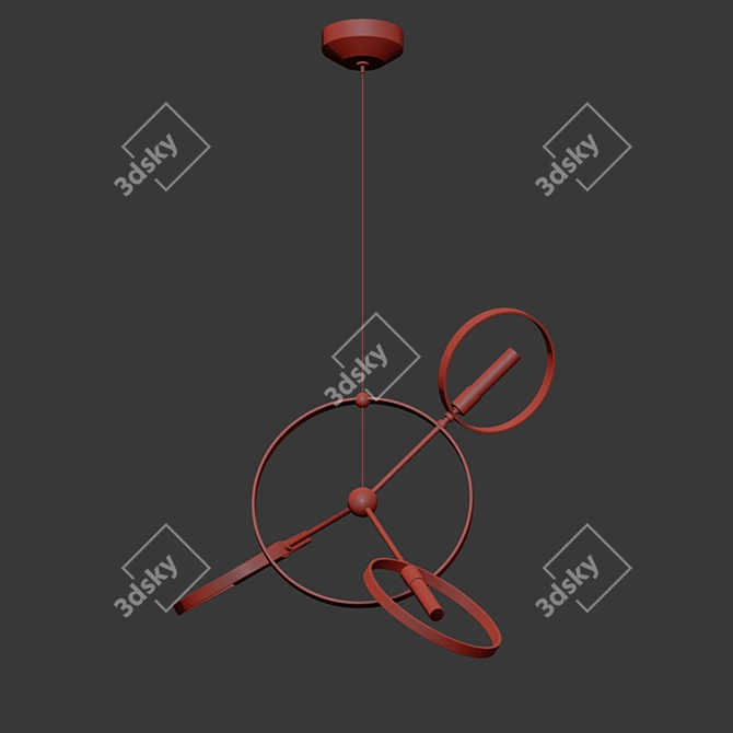 Modern Brass Pendant Light 3D model image 2