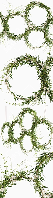 Lush Green Wreaths: Perfect Home Decor 3D model image 2