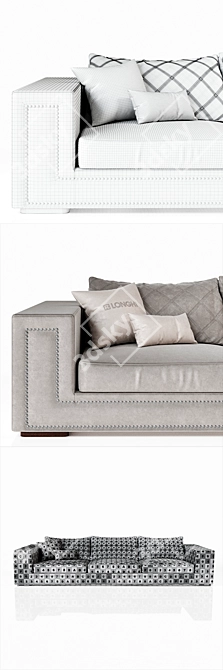 Luxurious Helmut Sofa: Elegant 3-Seater in Grey Velvet 3D model image 2