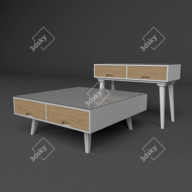TAHA 02 Furniture Set Duo 3D model image 1