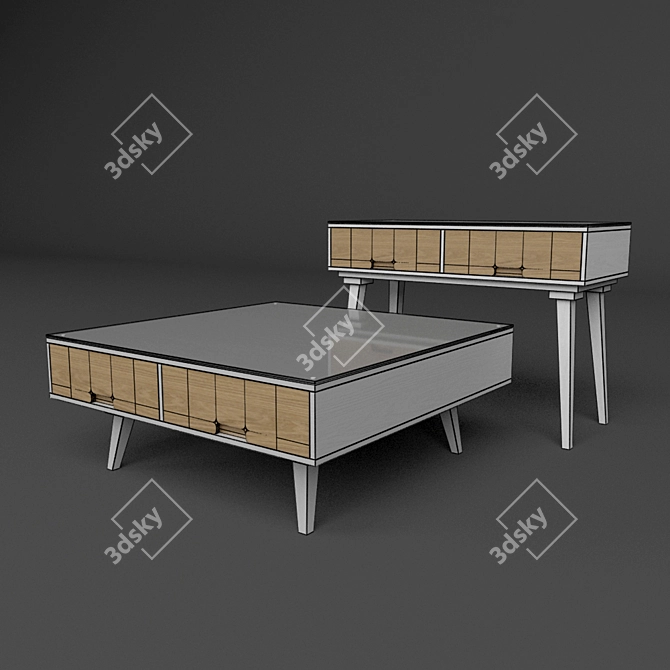 TAHA 02 Furniture Set Duo 3D model image 2