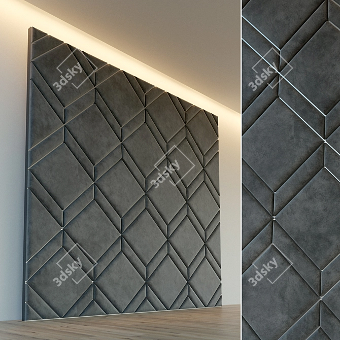 Soft Panel Decor: Customizable Metal Accent Wall Design 3D model image 1