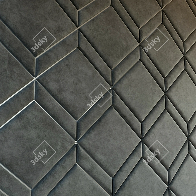 Soft Panel Decor: Customizable Metal Accent Wall Design 3D model image 3