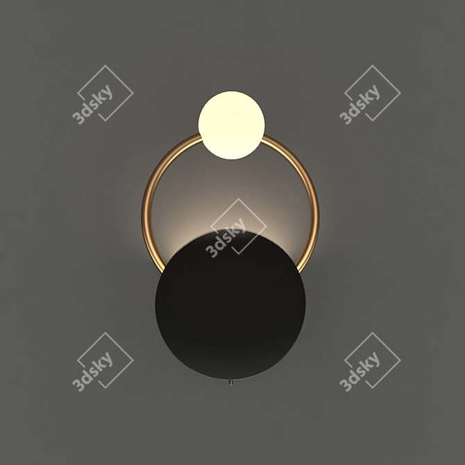 Gold Ring Wall Light 3D model image 1