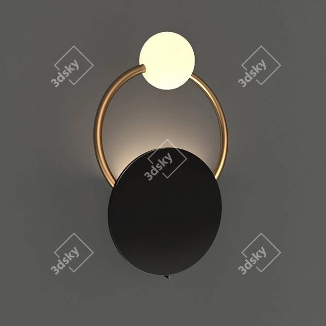 Gold Ring Wall Light 3D model image 2