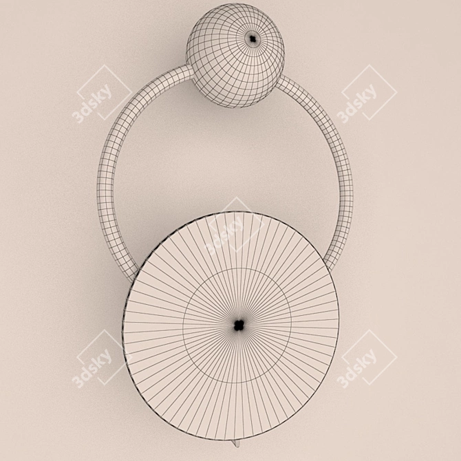 Gold Ring Wall Light 3D model image 3