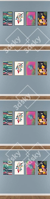 Contemporary Wall Art Set 3D model image 3