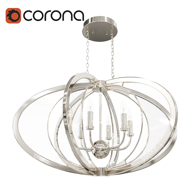 Elegant Oval Chandelier: Amherst 3D model image 1