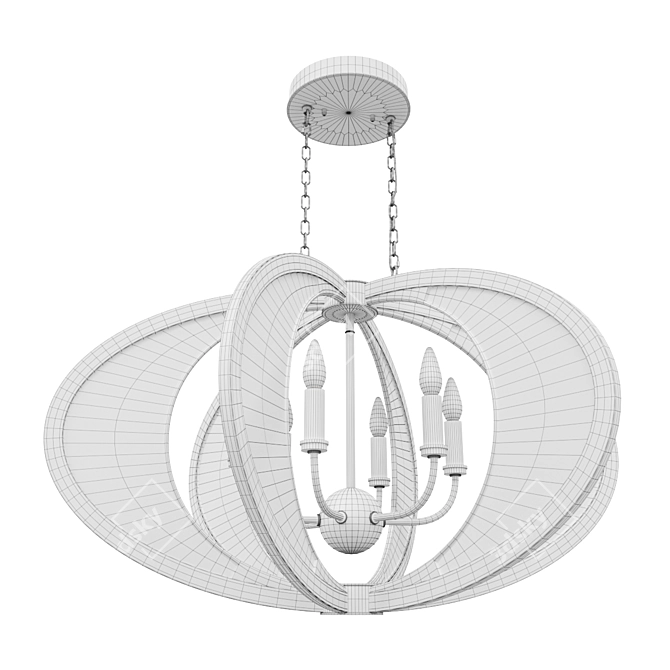 Elegant Oval Chandelier: Amherst 3D model image 2