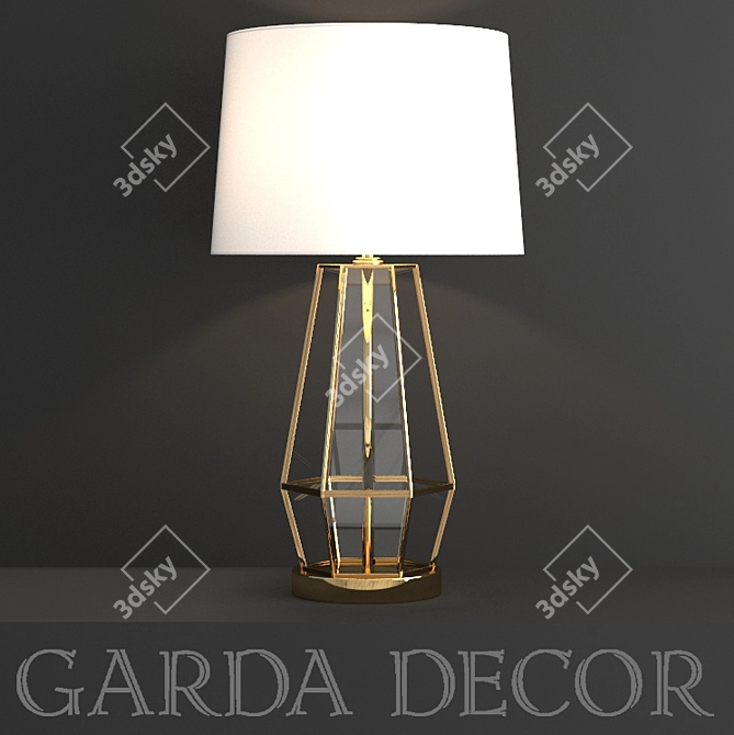 Garda Decor Glass & Gold Desk Lamp 3D model image 1