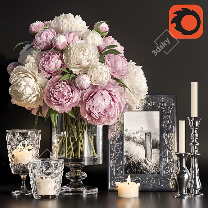 16-Piece Decorative Set: Elegant Home Accents 3D model image 1