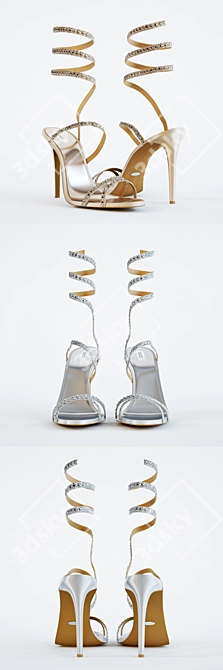 Title: Badgley Mischka Peace Sparkling Sandals 3D model image 2