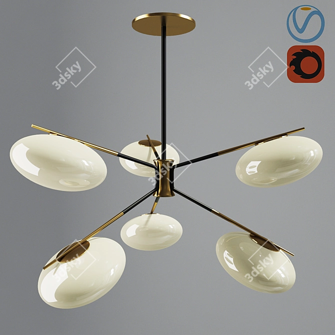 Title: Sleek LED Ceiling Lamp 3D model image 1