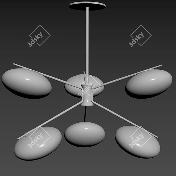 Title: Sleek LED Ceiling Lamp 3D model image 2