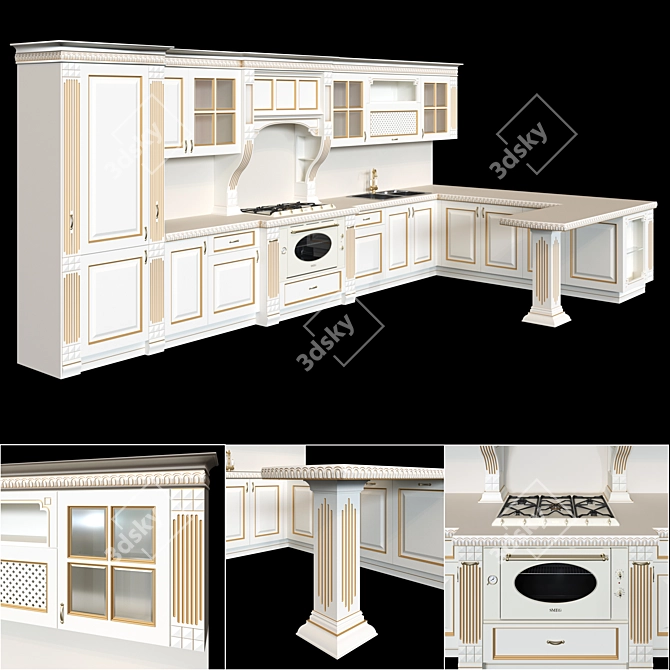 Classico Kitchen Set by VISMAP 3D model image 2