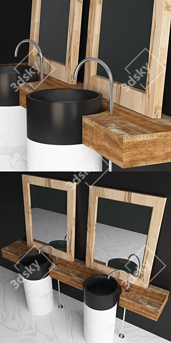 Modern Bathroom Furniture Set 3D model image 2