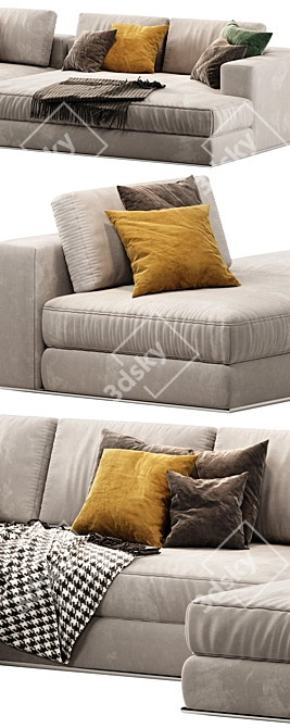 Title: Sleek Minotti Hamilton Sofa with Smooth Unwrapping 3D model image 2