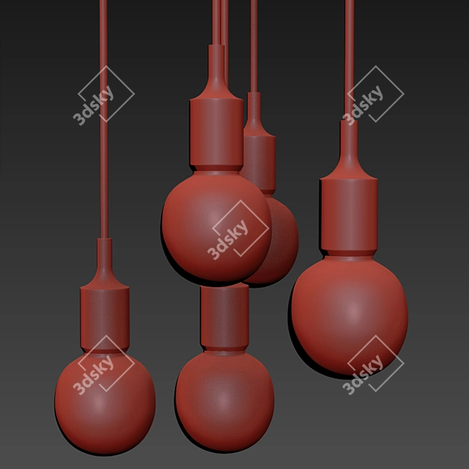 Vintage Pendant Lights Edison Design 3D model image 2