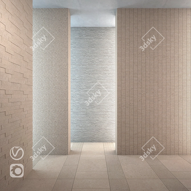 Title: Genesis Venus Cream Mosaic & Tile Collection 3D model image 1