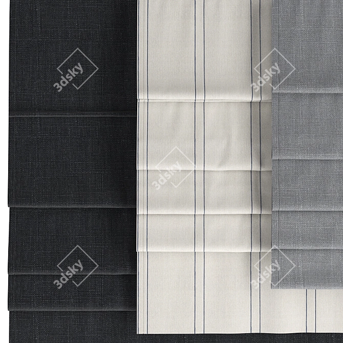 Elegant Roman Blinds 3D model image 2