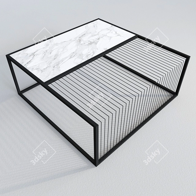 Elegant Tea Table, 100x100x40 3D model image 1