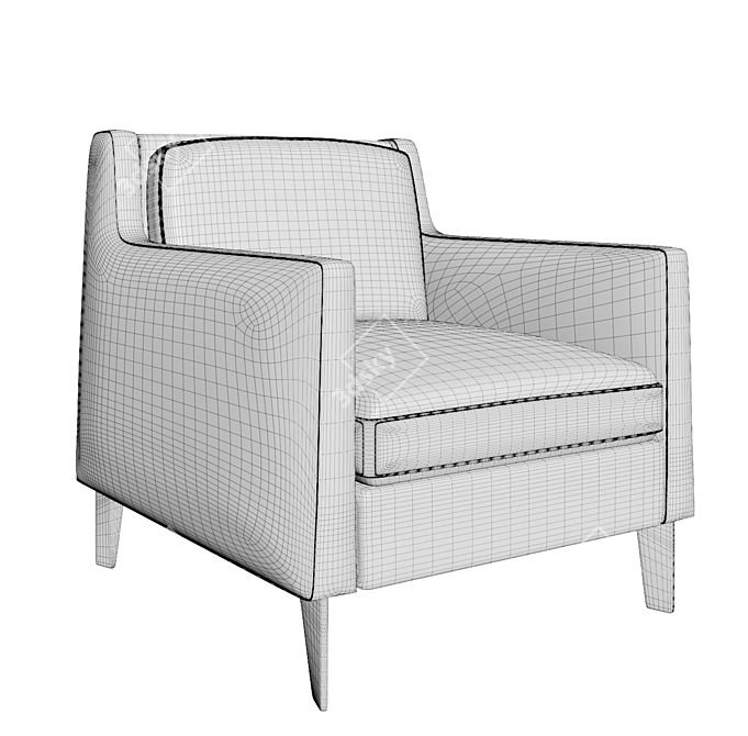 Natuzzzi Quiete Armchair: Stylish and Comfortable 3D model image 3