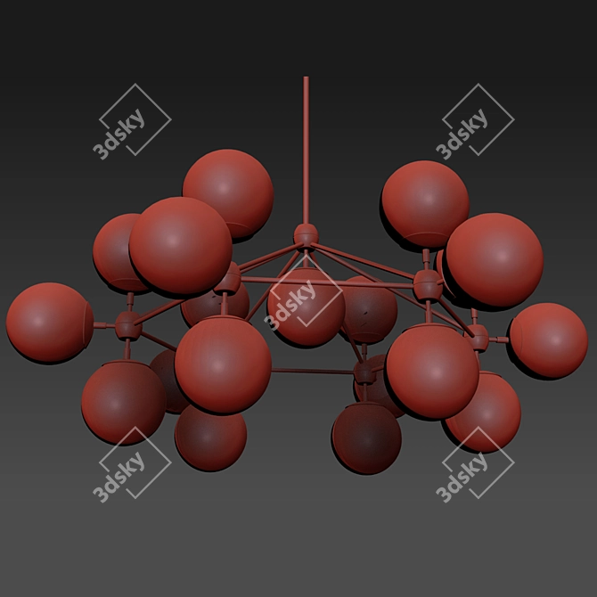 Modo 6-Sided Chandelier: Elegant 19-Globe Design 3D model image 2