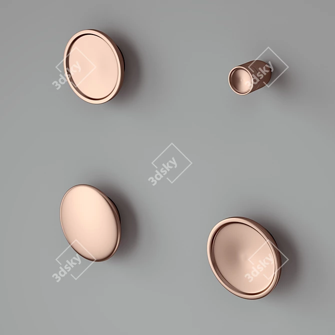 Copper Collection: Stylish Handles for Furniture 3D model image 1