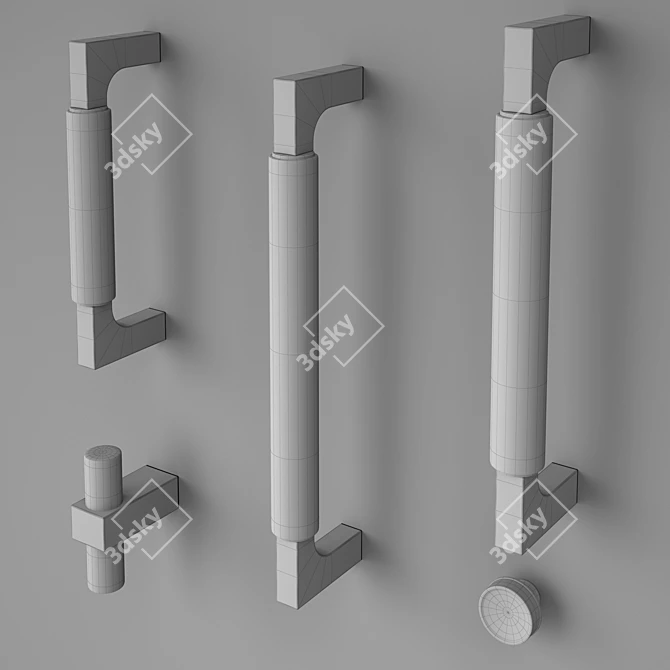 Copper Handle Collection 3D model image 2