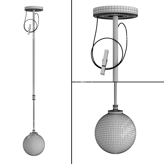 Designer Boffi Pendant Lamp 3D model image 3