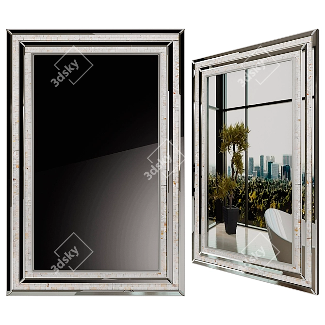 Elegant Sanders Wall Mirror 3D model image 1