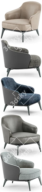 Modern Elegance: Minotti Leslie Armchair 3D model image 2