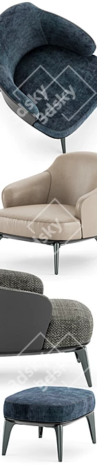 Modern Elegance: Minotti Leslie Armchair 3D model image 3