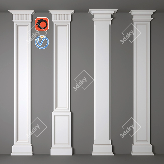 Stylish Support: COLUMNS 3D model image 1