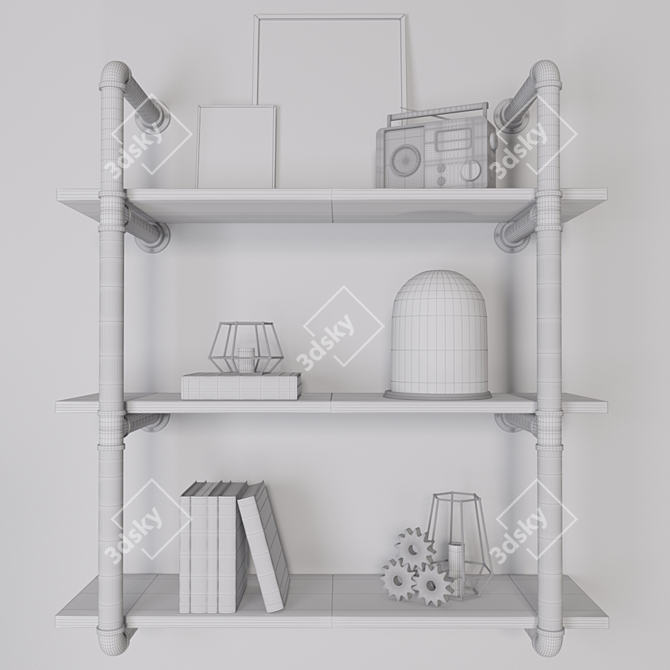 Industrial Loft Decor Set 3D model image 3