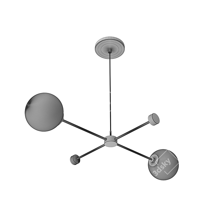 Elegant Laskasas Suspension Lamp 3D model image 2