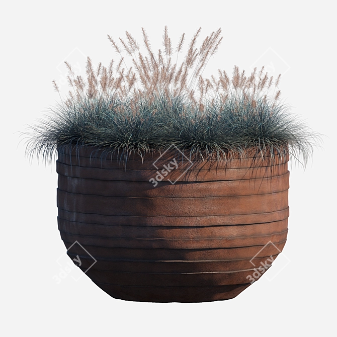 Artistic Blue Fescue UF160 Pot 3D model image 1