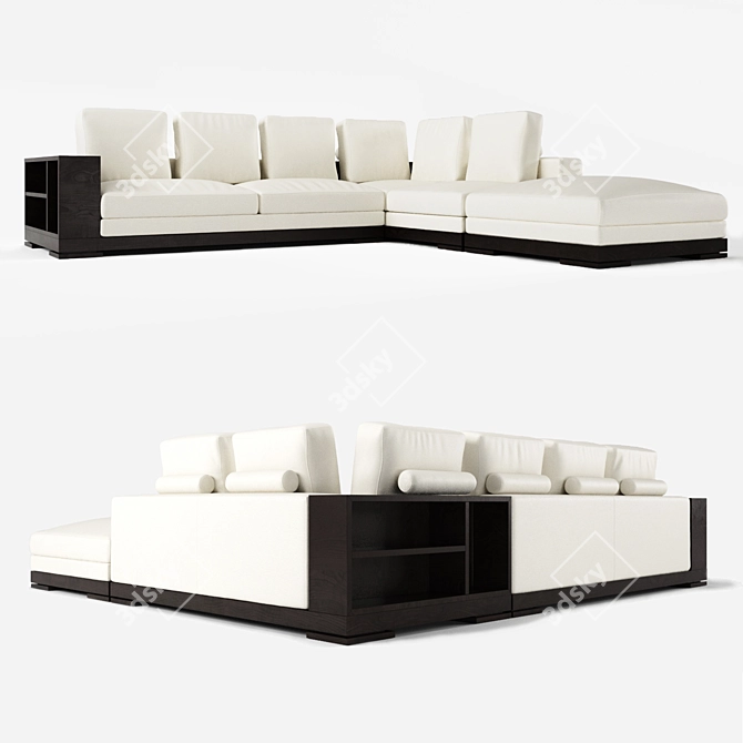 Hadrien Two-Section Sofa Set 3D model image 1