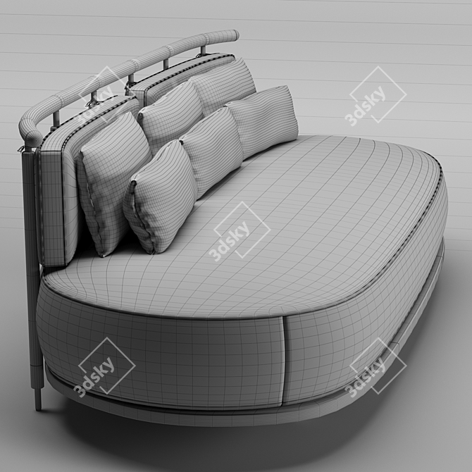 Elegant Teak Wood Sofa: Annibale Colombo Coriandolo 3D model image 1