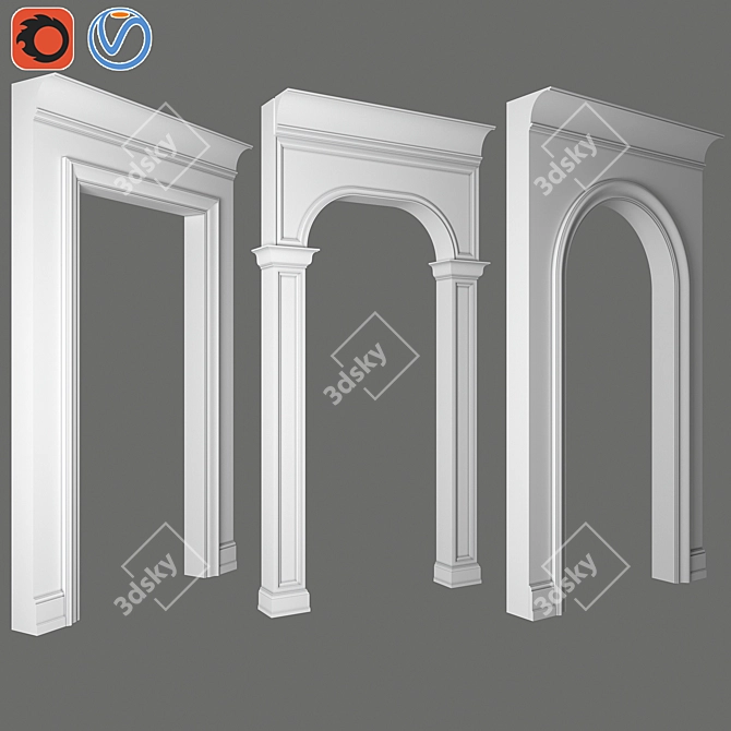 Elegant Border Trim_010 3D model image 1