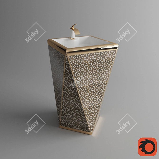 Modern Wash Stand - Sleek, Stylish, Functional 3D model image 1