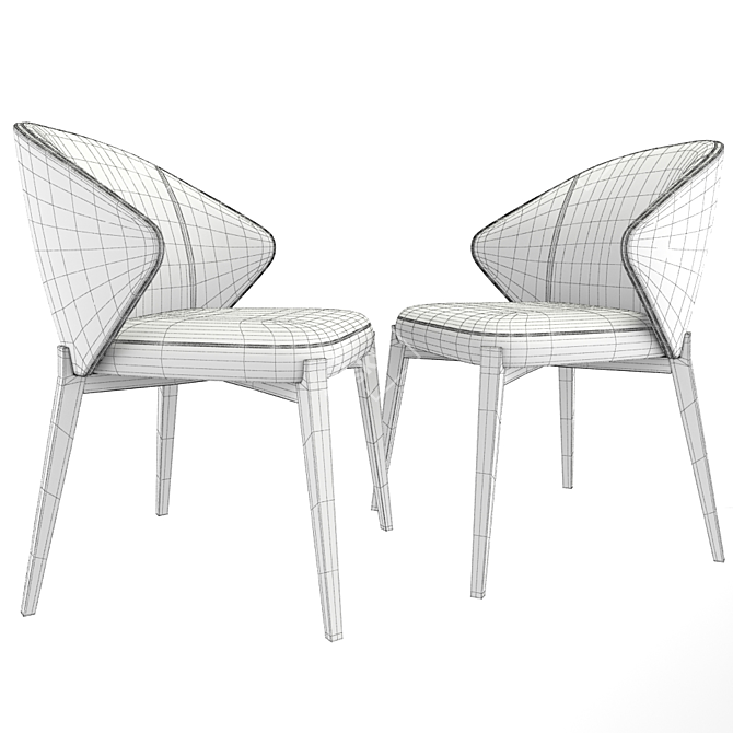 Elegant Ellen Dining Chair 3D model image 3