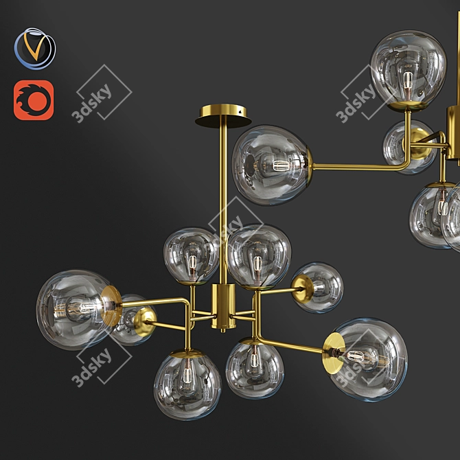 Maytoni Four-Rod Pendant Lamp 3D model image 1