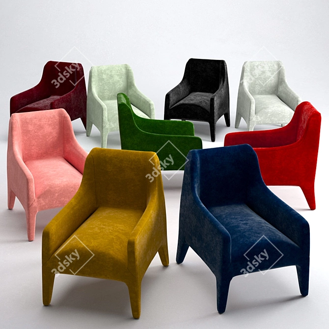 Stylish and Comfortable Kelly Armchair 3D model image 2