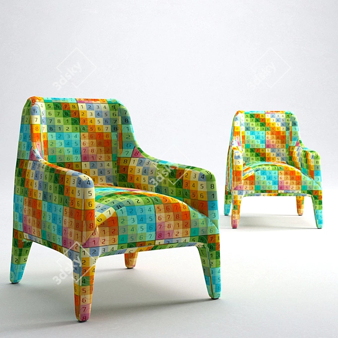 Stylish and Comfortable Kelly Armchair 3D model image 3