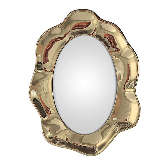 Elegant Aqua Light Titania Mirror 3D model image 2