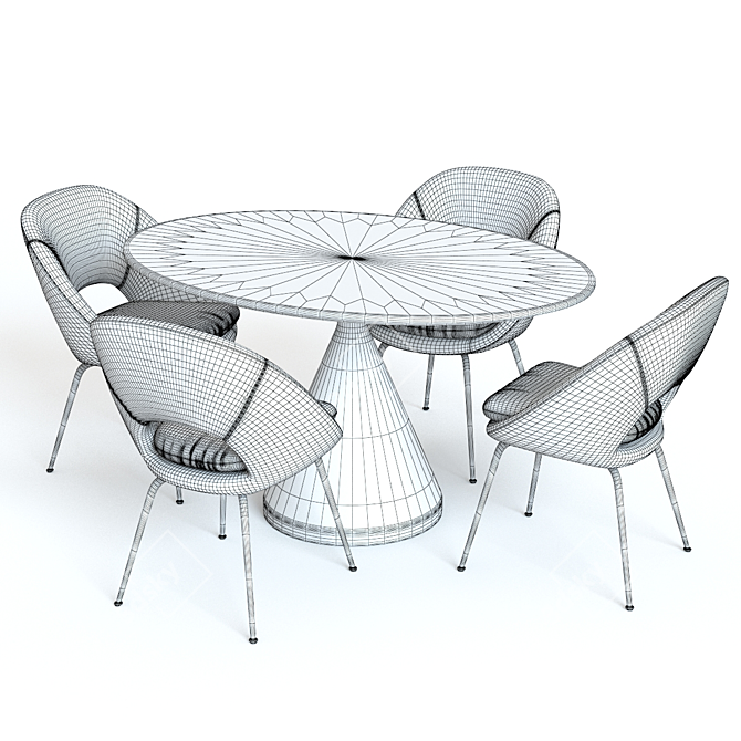 Modern Dining Set: Silhouette Table & Orb Chairs 3D model image 3