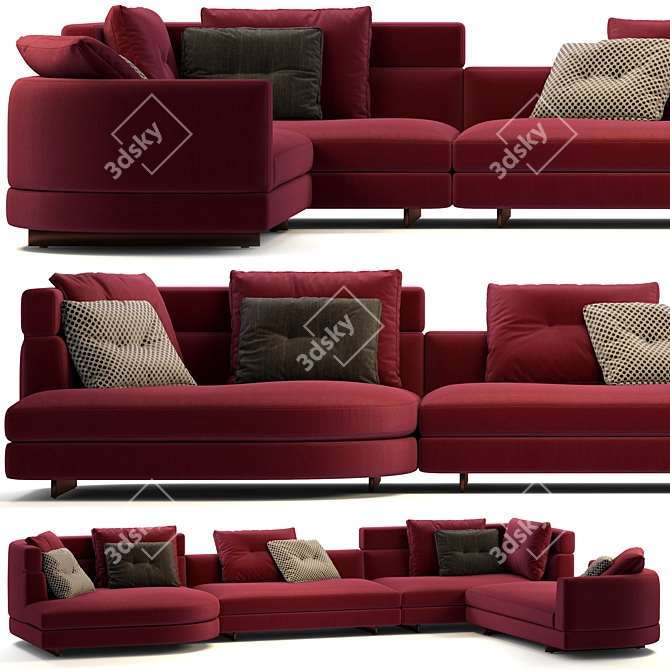 Elegant Minotti Alexander Sofa 3D model image 1