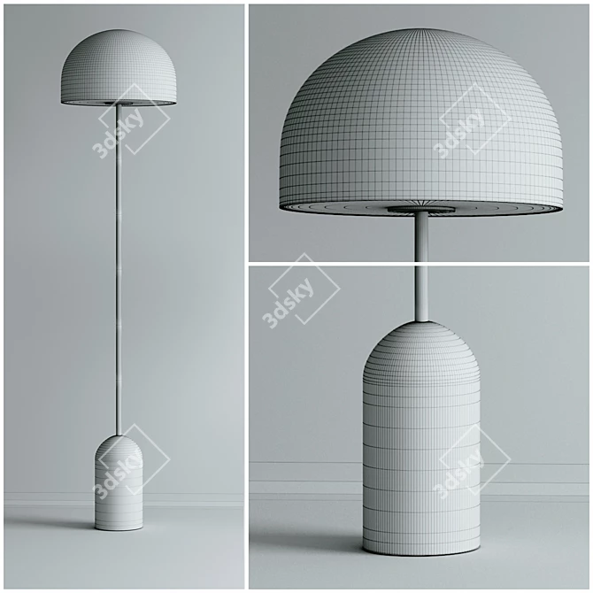 Elegant Bell Floor Light 3D model image 2